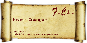 Franz Csongor névjegykártya